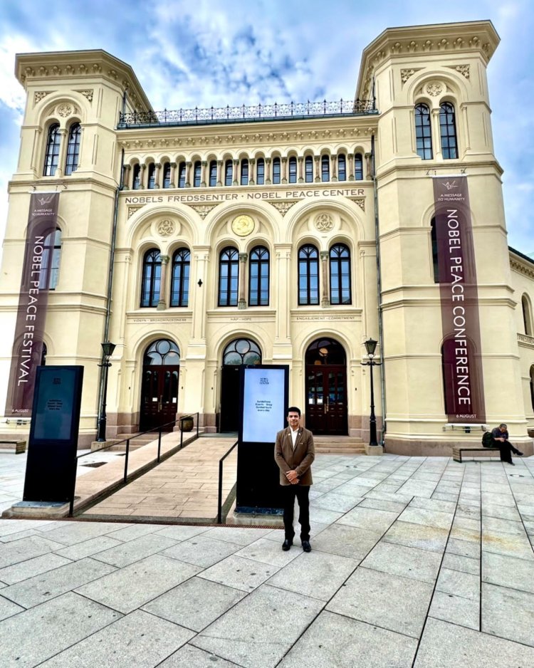 Rahul Chaly at the Nobel Peace Conference 2025— Commemorating 80 Years Since Hiroshima and Nagasaki While Advancing Global Peace Efforts.