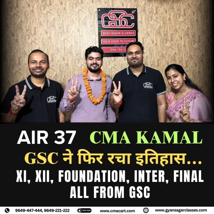 Gyan Sagar Classes Students Achieve Top Ranks in CMA Exams, Elevating Jaipur's Academic Reputation