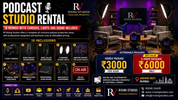 Affordable Podcast Recording Studio in Mumbai with 3 Sony Cameras